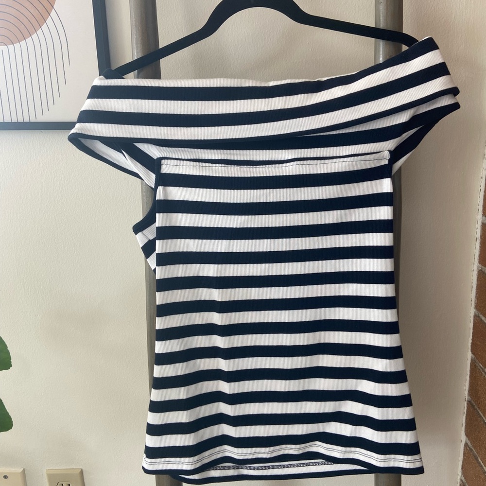 Banana Republic Off The Shoulder Blouse - Striped